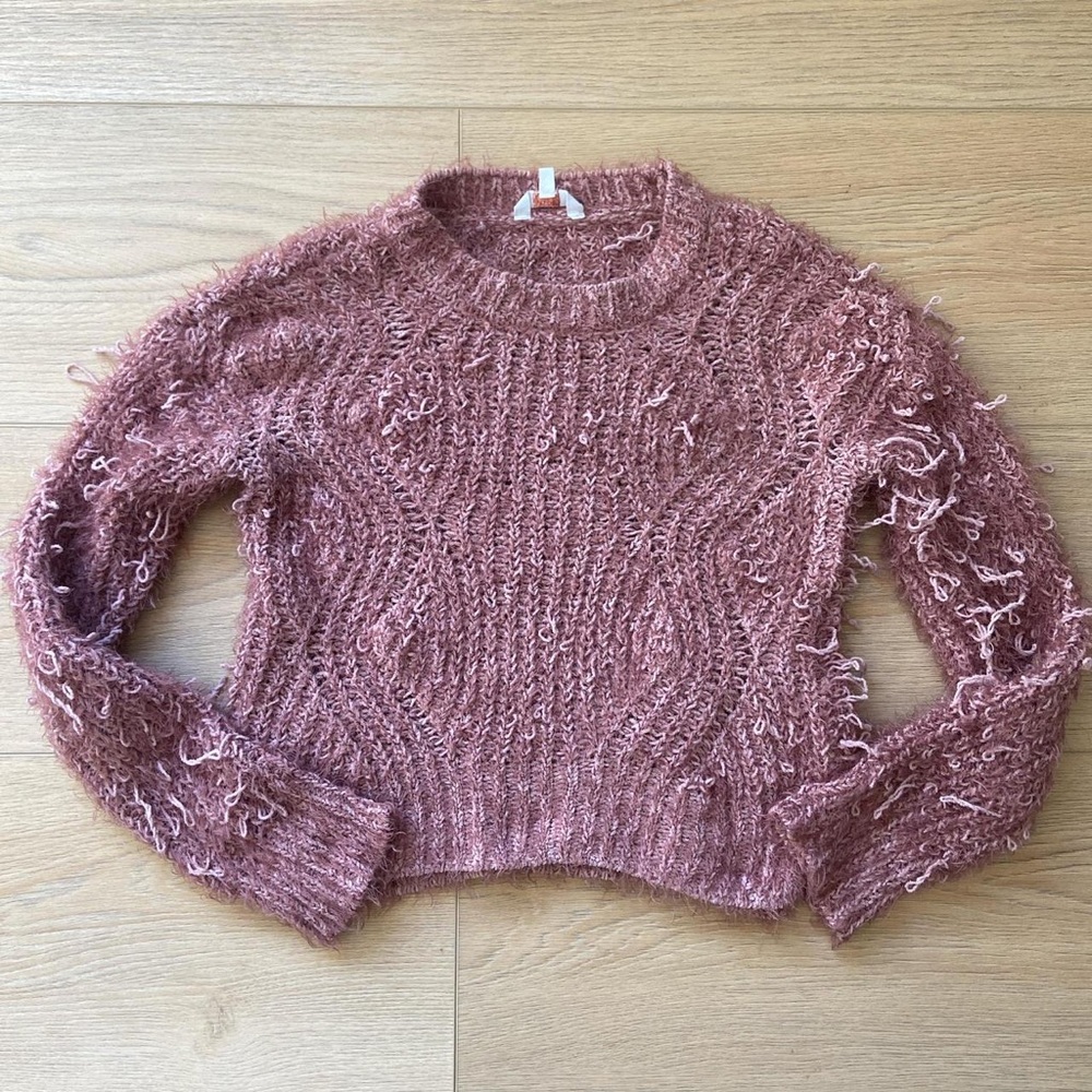 Fuzzy Pink Textured Sweater